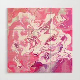 Petals of Femininity - Melted Marble Swirl in Pink Wood Wall Art