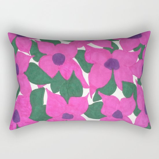 Spring Classic Pink Flowers Rectangular Pillow