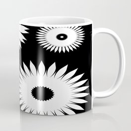 Minimalist Black White Floral Coffee Mug