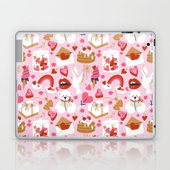 Cute Modern Romantic Valentine Pattern Laptop & iPad Skin