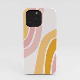 Abstract Shapes 37 in Mustard Yellow and Pale Pink iPhone Case