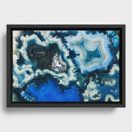 Blue agate abstract Framed Canvas