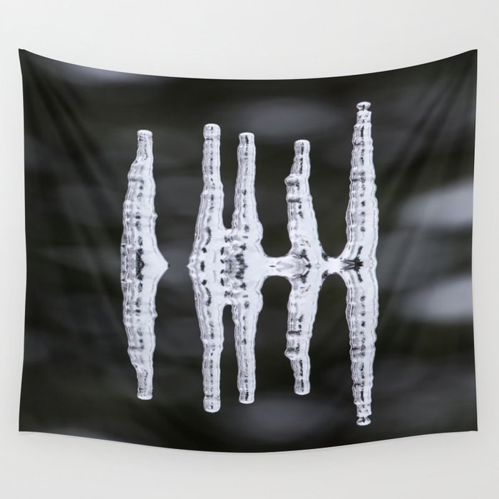 Icicles Reflections On A Bokeh Background Black And White Decor Society6 Wall Tapestry By Pivivikstrm