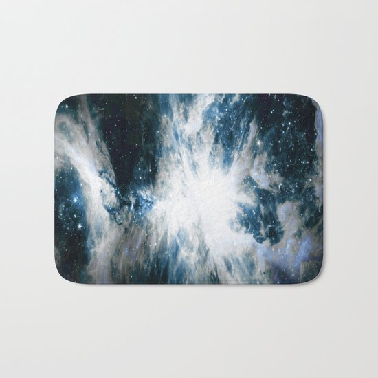Orion Nebula Blue & Gray Bath Mat