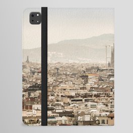 Spain Photography - Overview Over Barcelona Under The Gray Sky iPad Folio Case
