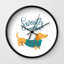 Sweater Weather Proud Pup Wall Clock