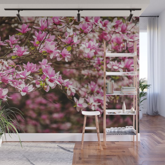 Tulip Blooms Bokeh Wall Mural