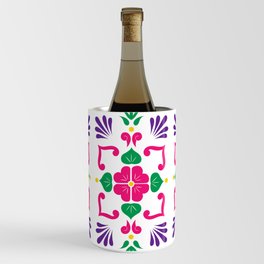 Pink 2, Framed Talavera Flower Wine Chiller