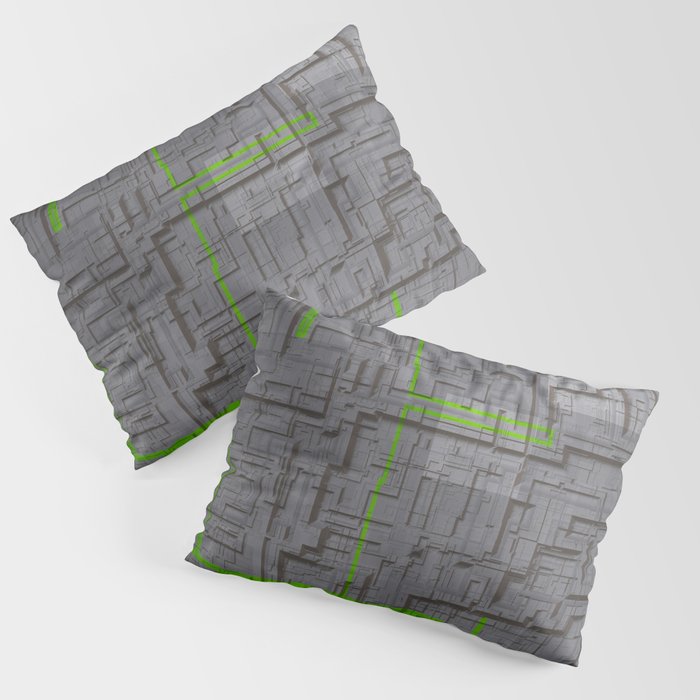 Abstract grey square Pillow Sham