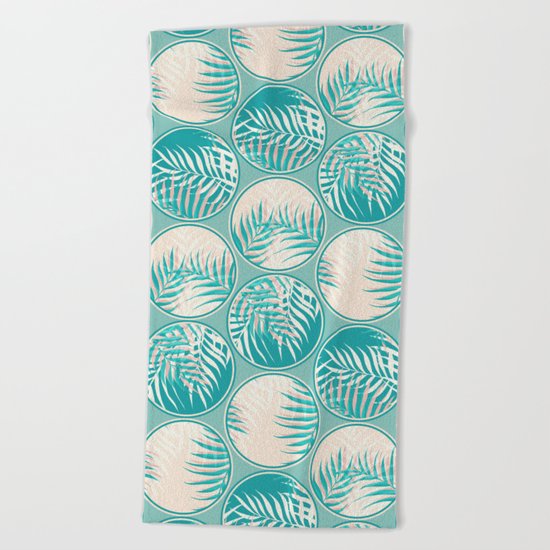Cyan Tropical Coins #society6 #decor #buyart Beach Towel