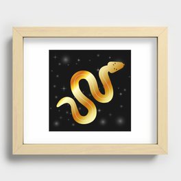 Magical golden serpentine with stars  Recessed Framed Print