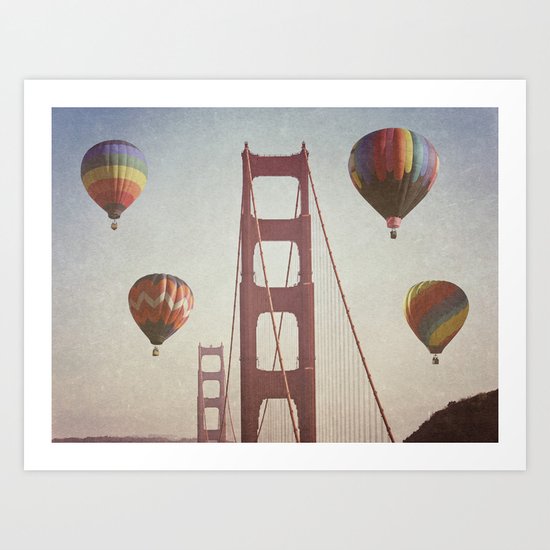 Golden Gate Balloons Art Print