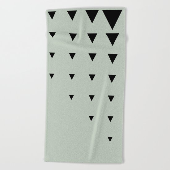 Black Triangles on Grey-Green Beach Towel