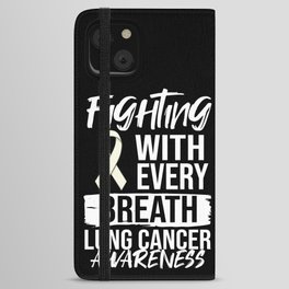 Lung Cancer Ribbon White Awareness Survivor iPhone Wallet Case