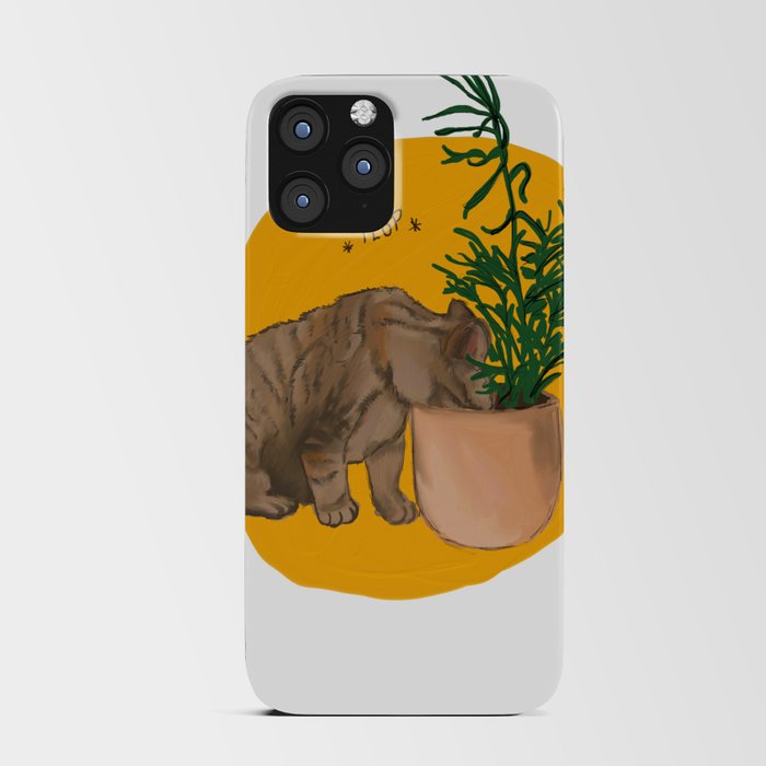 Cat Plops (in a plant, feat Beanie) iPhone Card Case