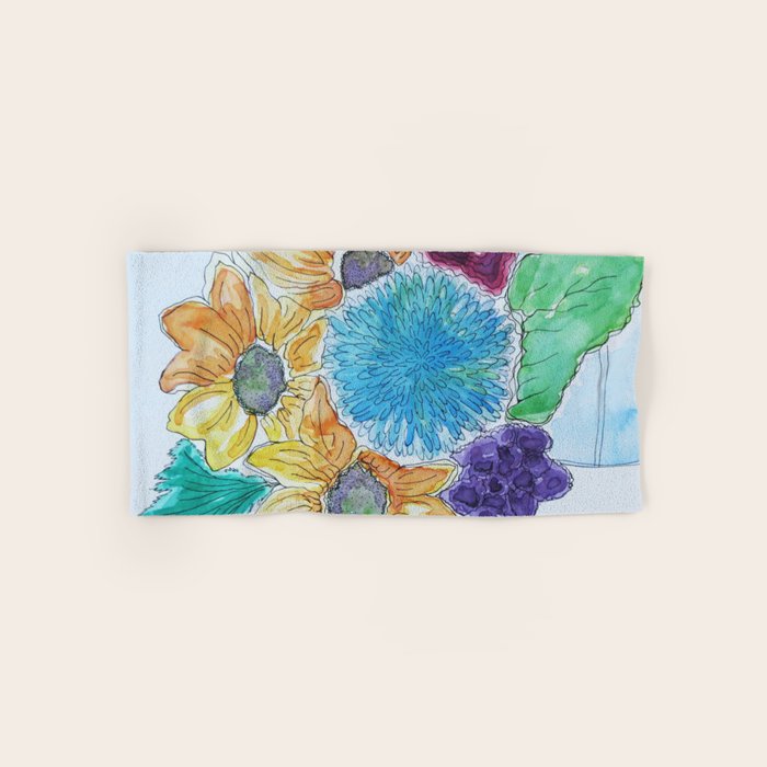 Summer Flowers Hand Bath Towel by KristinVictoria Society6