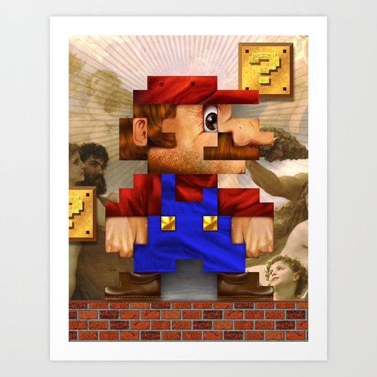 Super Mario Pixelated Realism Art Print