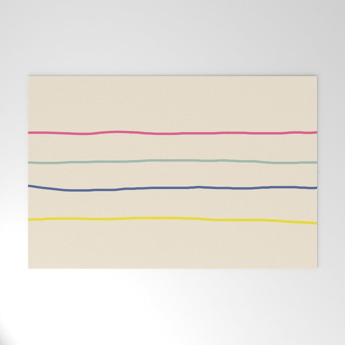 Classic Abstract Minimal Rainbow Retro Summer Style Lines #1 Welcome Mat