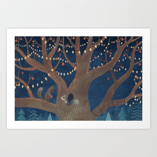 Put the lights on the tree Art Print