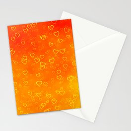 Bright falling hearts Stationery Card