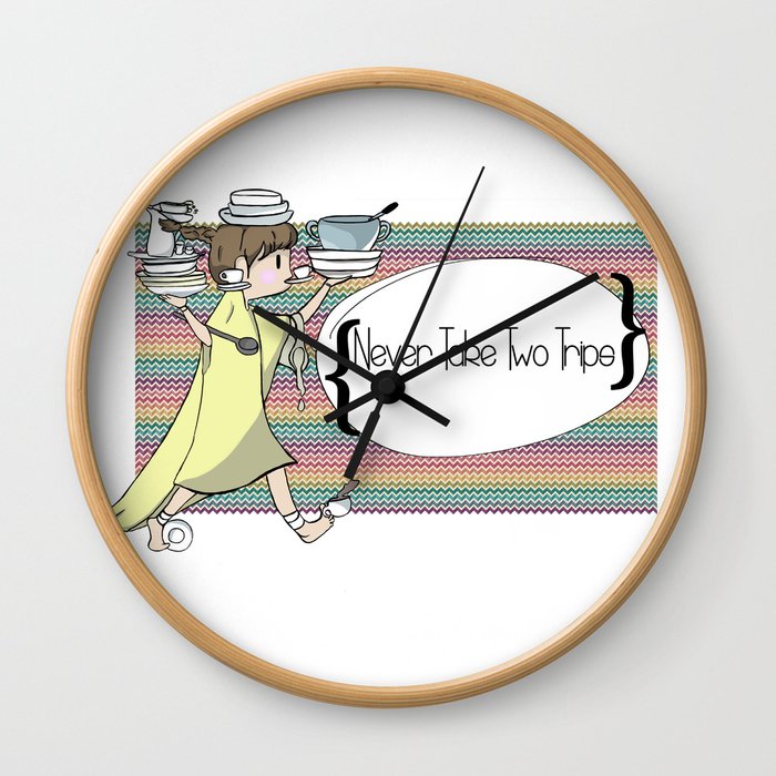 comic two trips to kitchen Wall Clock