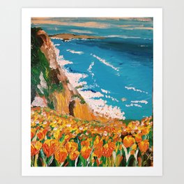 California Poppies and the Big Blue Art Print