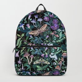 Witches Garden Backpack | Moth, Purple, Plants, Butterfly, Hemlock, Witch, Painting, Magical, Garden, Floral 