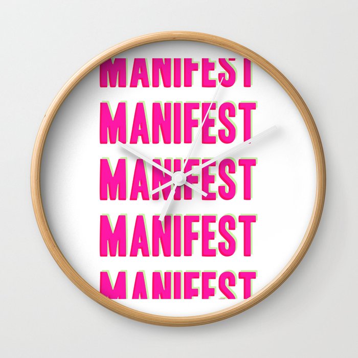 Manifest - pinks and neons Wall Clock
