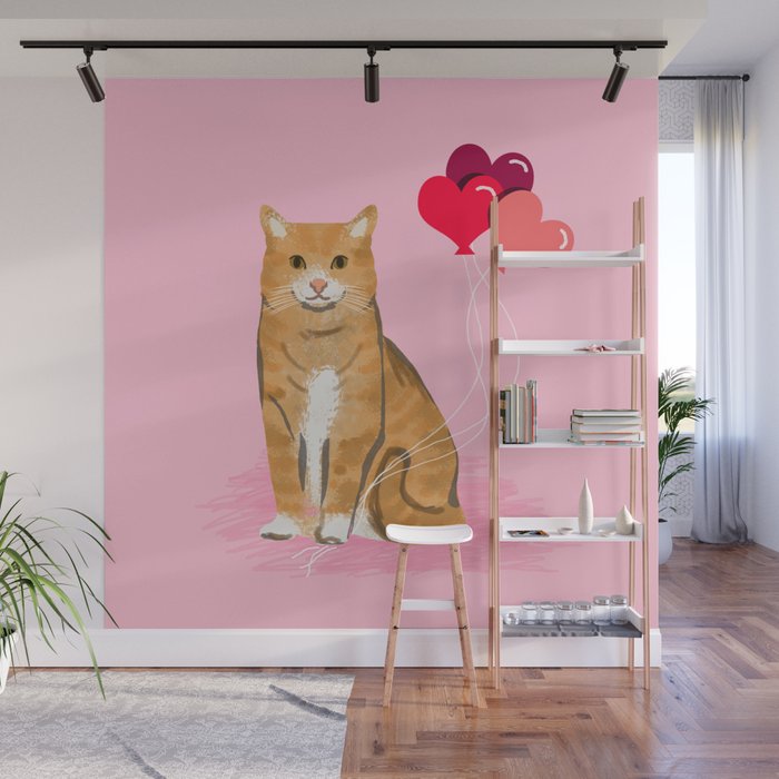 Orange Tabby Ginger Cats Valentines Day Balloons Hearts Cat Breeds