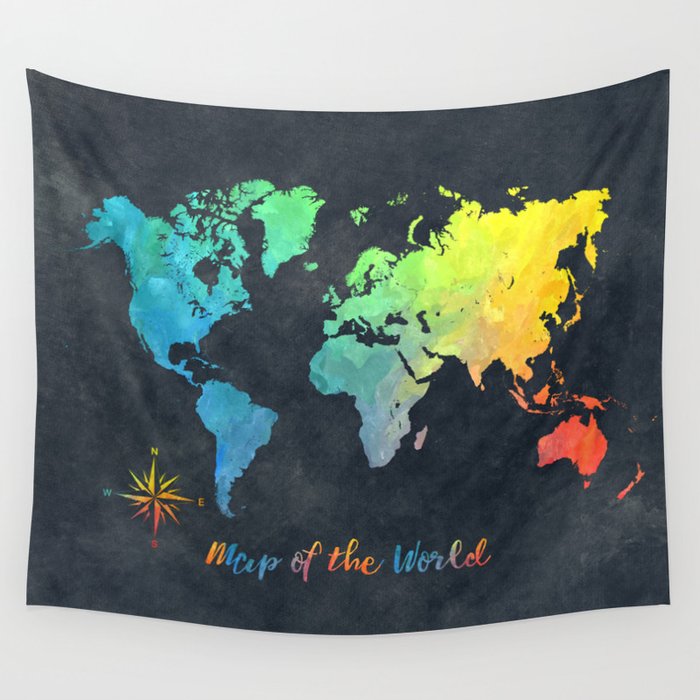 Society6 world map tapestry cheap