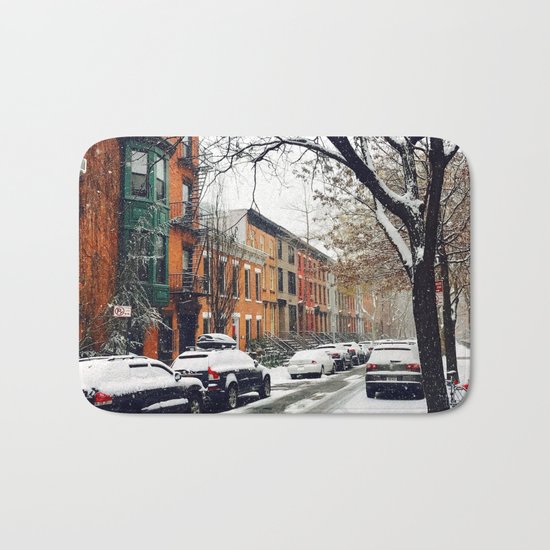 Brooklyn New York City Snow Showers Bath Mat