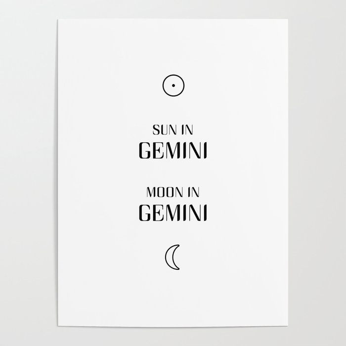 Gemini/Gemini Sun and Moon Signs Poster