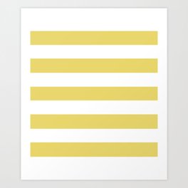 Arylide yellow - solid color - white stripes pattern Art Print | Vectors, Solidcolor, White, Whitestripes, Modern, Painting, Minimalist, Beautiful, Colorful, Cute 