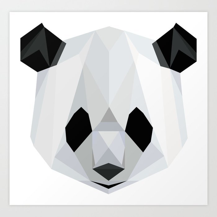 canvas Sign Geometric Panda Animal Metal poster WALL ART Plaque poster 