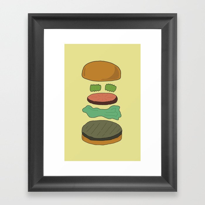 Burger Assembly Framed Art Print