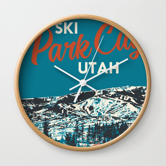 Park City Vintage Ski Poster Wall Clock