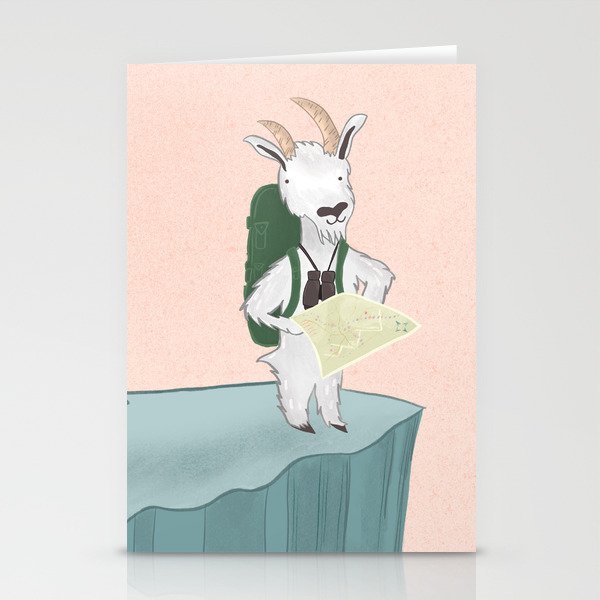 Mountain Goat on an Adventure Stationery Cards