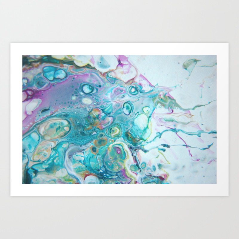Fluid Nature Candyfloss Tendrils Abstract Acrylic Pour Art Art