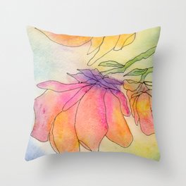 Sherbet colored flowers Throw Pillow