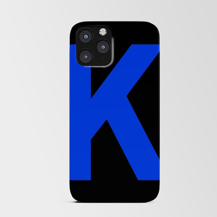 Letter K (Blue & Black) iPhone Card Case