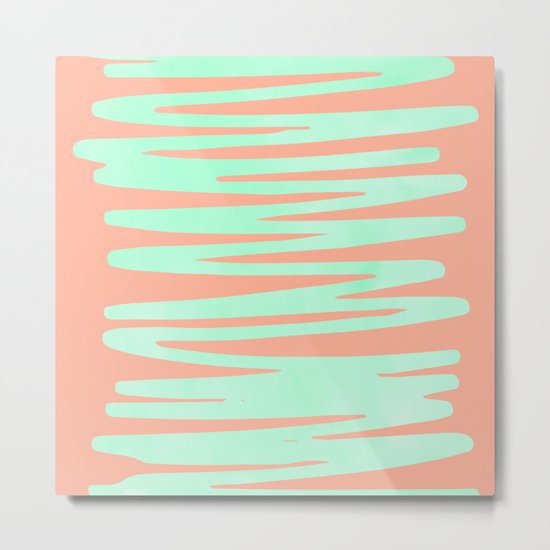 Sweet Life Soft Serve Peach Coral + Mint Meringue Metal Print