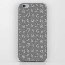 Grey and White Gems Pattern iPhone Skin