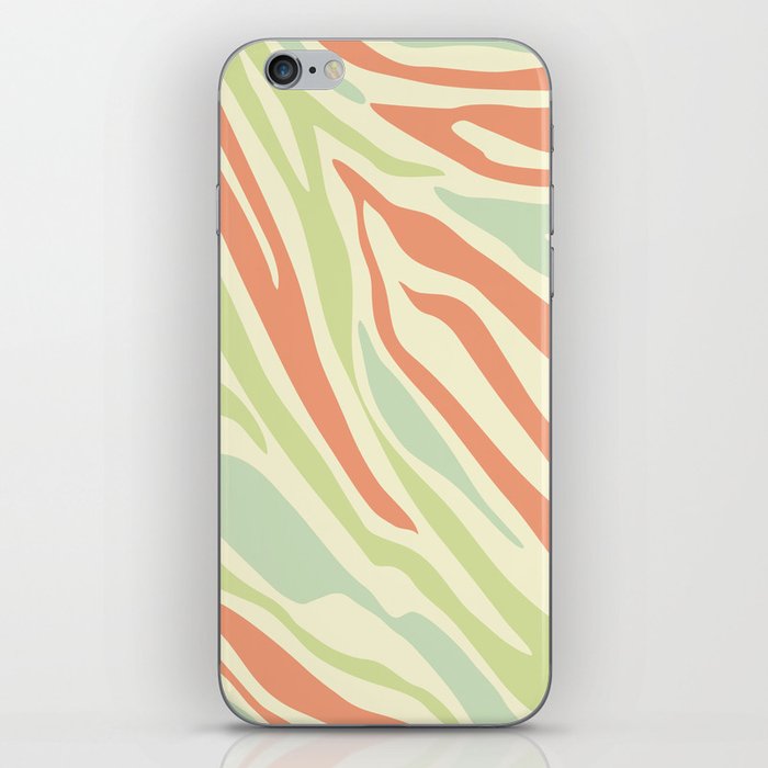 Mid Century Modern Zebra Print Pattern - Retro colors  iPhone Skin