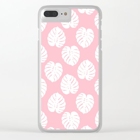Basic monstera hipster house plant leaf tropical vibes for home decor office dorm room Clear iPhone Case