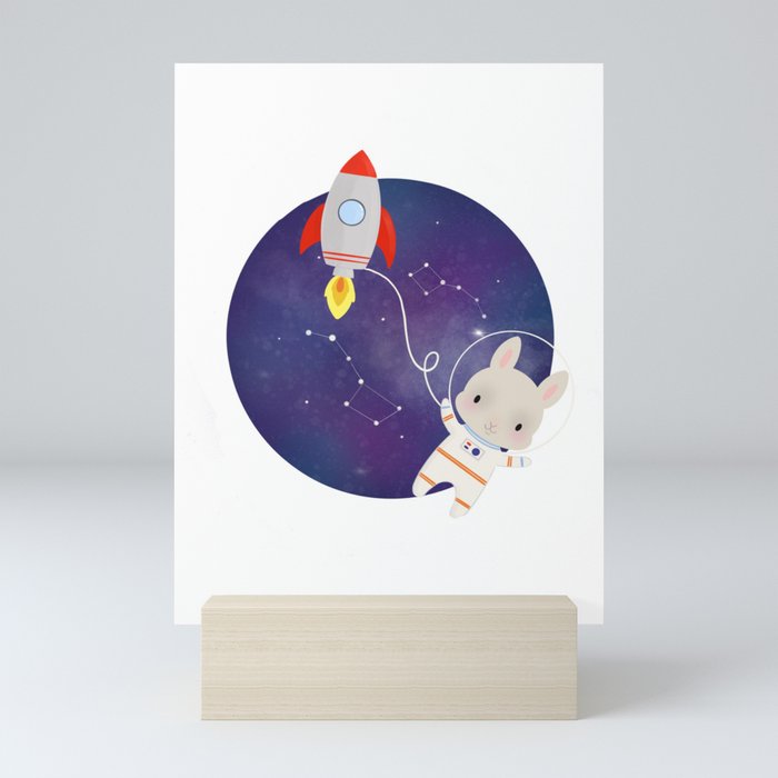 Space Bunny Mini Art Print