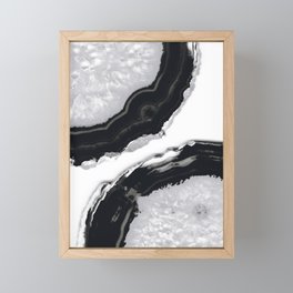 Gray Black Agate #2 #gem #decor #art #society6 Framed Mini Art Print