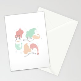 Colorful mermaids Stationery Cards