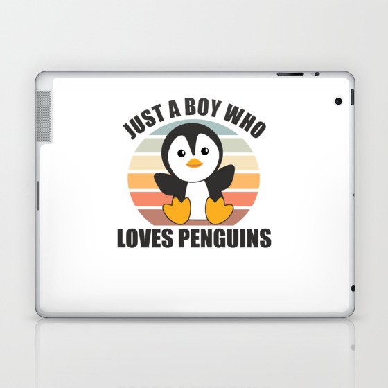 Just One boy Who Loves Penguins - Cute Penguin Laptop & iPad Skin
