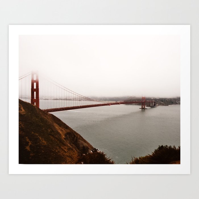 Golden Gate Bridge Shrouded In Clouds Art Print By Travelwithme