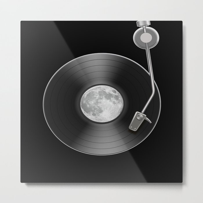 Moon Full Moon Record Space Metal Print